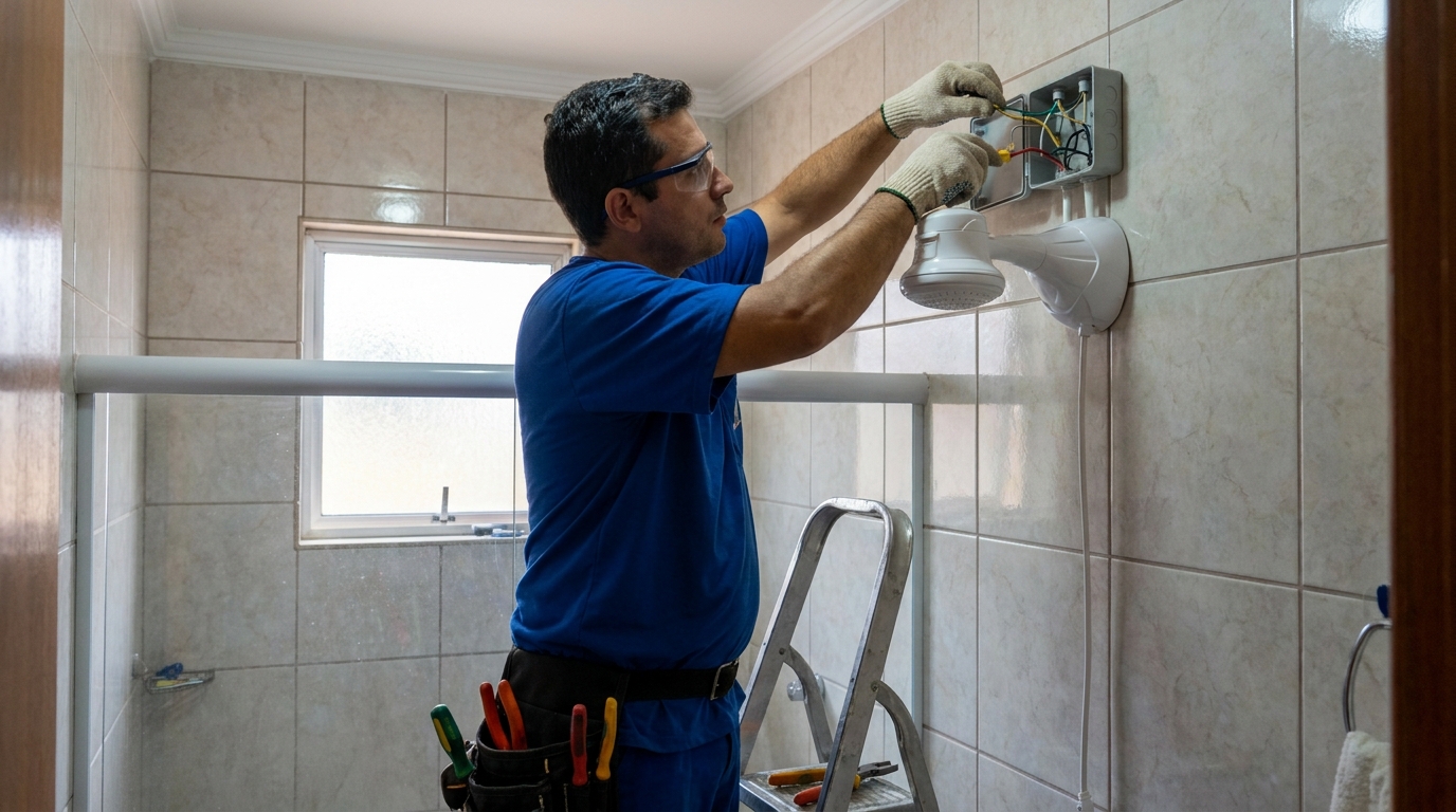 Instalacao de chuveiro eletrico profissional em Feira de Santana‑BA